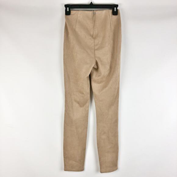BlankNYC Womens Faux Suede Leggings 25 US 2 Tan High Rise Skinny Back Zip NWT - Picture 5 of 9